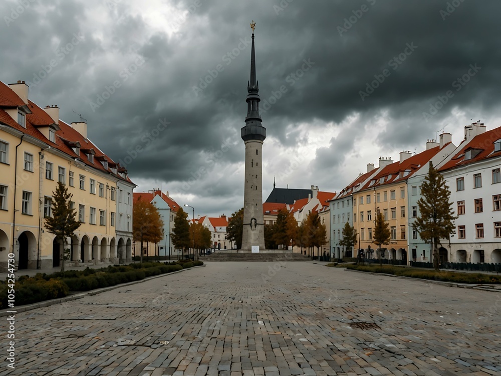 Obraz premium Freedom Square in Tallinn, Estonia.