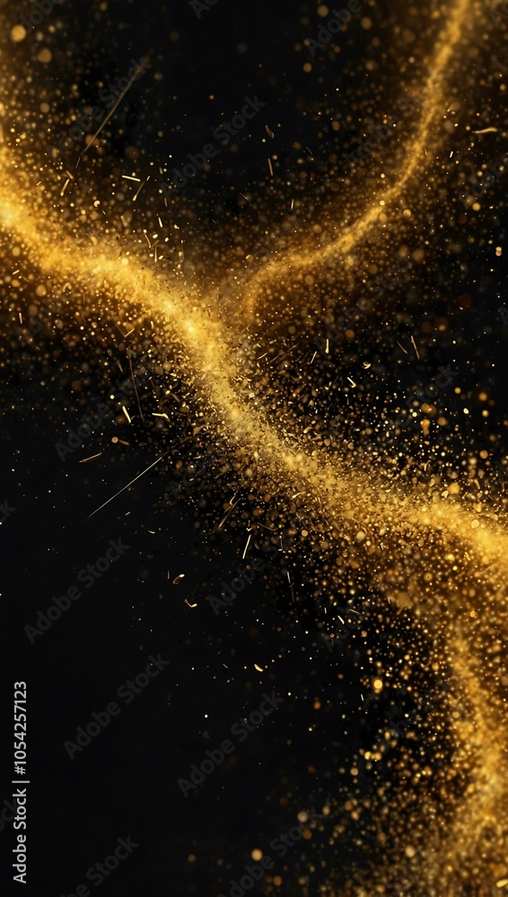 Fototapeta premium Gold dust animation creating a soothing background effect.