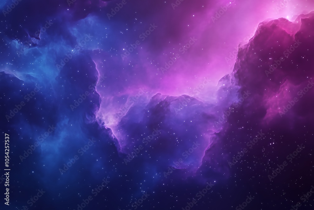 Obraz premium Purple and Blue Nebula with Stars
