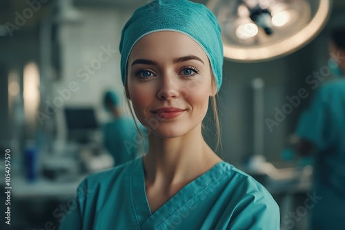 Confident female doctor standing in operating room at hospital