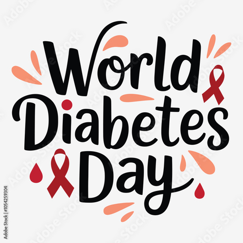 A Simple Typography Of World Diabetes Day.