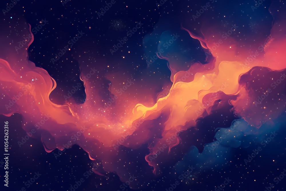 Fototapeta premium Abstract Cosmic Nebula with Stars