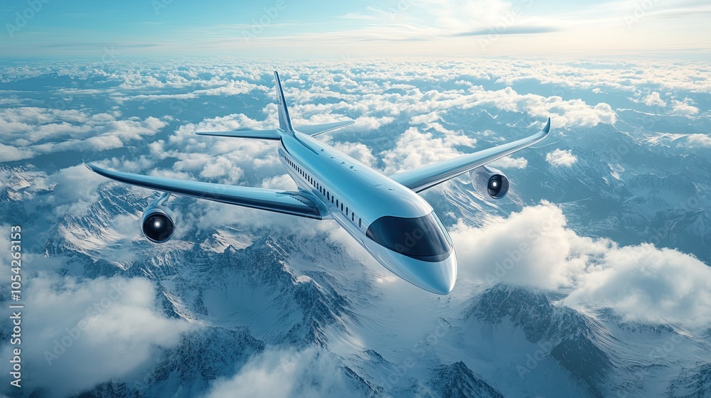 Fototapeta premium Sustainable aviation fuel concept. Net zero emissions flight