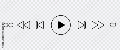 "Flat style play button icon for music players and playback interfaces."