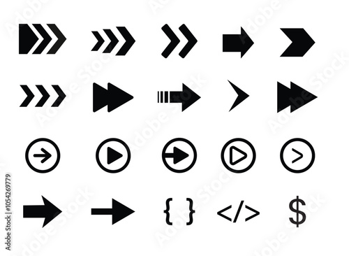 Arrow icon set, Motion arrow icon , Down arrow icon set vector design icon set