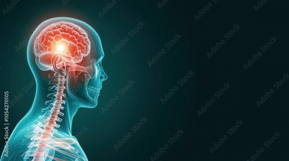 A digital illustration of a human head in profile, highlighting the brain and spinal cord with glowing effects, symbolizing thought and neuroscience. A digital illustration of a human head in profile, highlighting the brain and spinal cord with glowing effects, symbolizing thought and neuroscience.