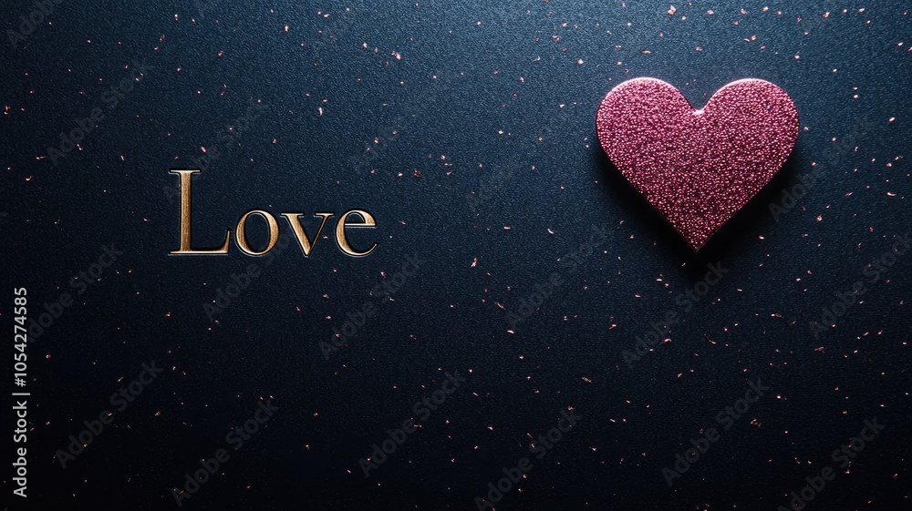Sparkling pink heart with gold Sparkling pink heart with gold