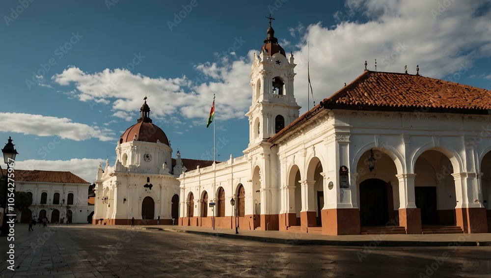 Fototapeta premium Town Hall in Sucre, Bolivia.