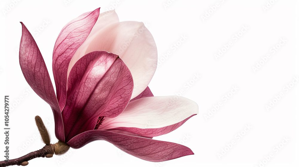 Obraz premium Stunning Magnolia Blossom in Bottom Left Corner