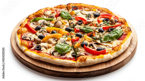 Vibrant Veggie Pizza with Fresh Ingredients , AI GENERATE photo