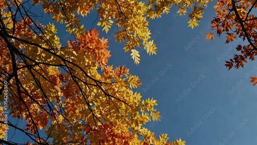 Branches with colorful autumn leaves rustling in the wind. Branches with colorful autumn leaves rustling in the wind.