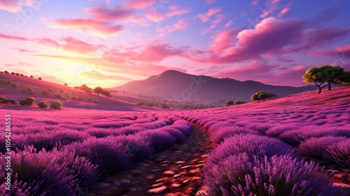 Qebele Azerbaijan tourism lavender fields  HD 8K wallpaper Stock Photographic Image photo