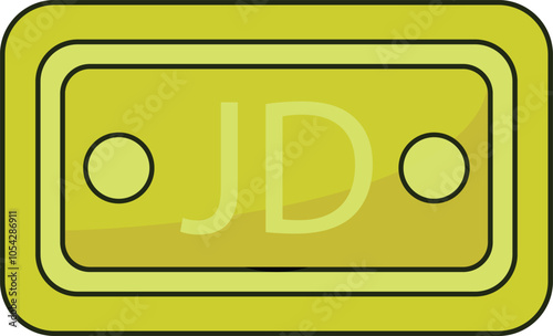 Jordanian Dinar Note Icon Currency Finance Illustration