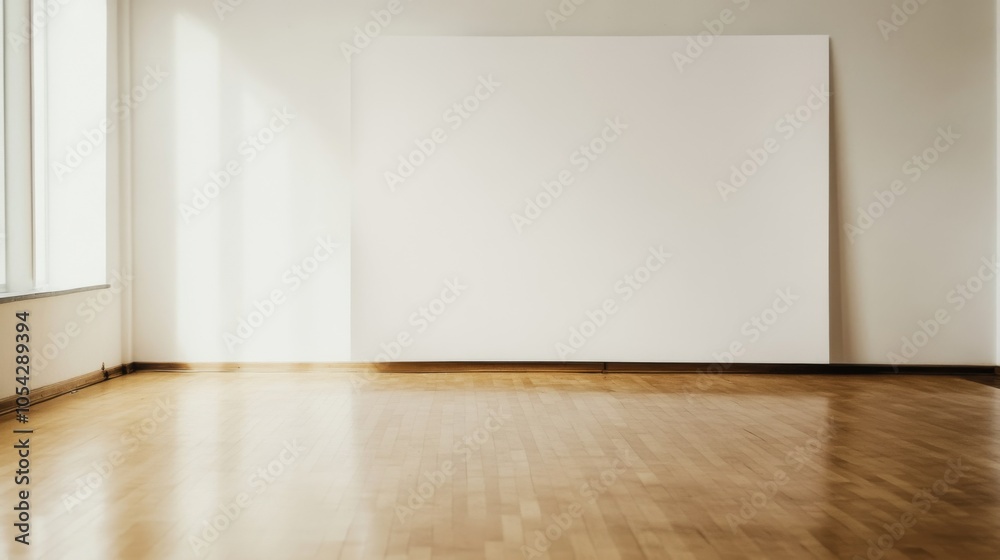 Minimalist Blank White Canvas in Clean Studio or Gallery Setting Perfect for Artwork Mockups and Creative Displays Minimalist Blank White Canvas in Clean Studio or Gallery Setting Perfect for Artwork Mockups and Creative Displays