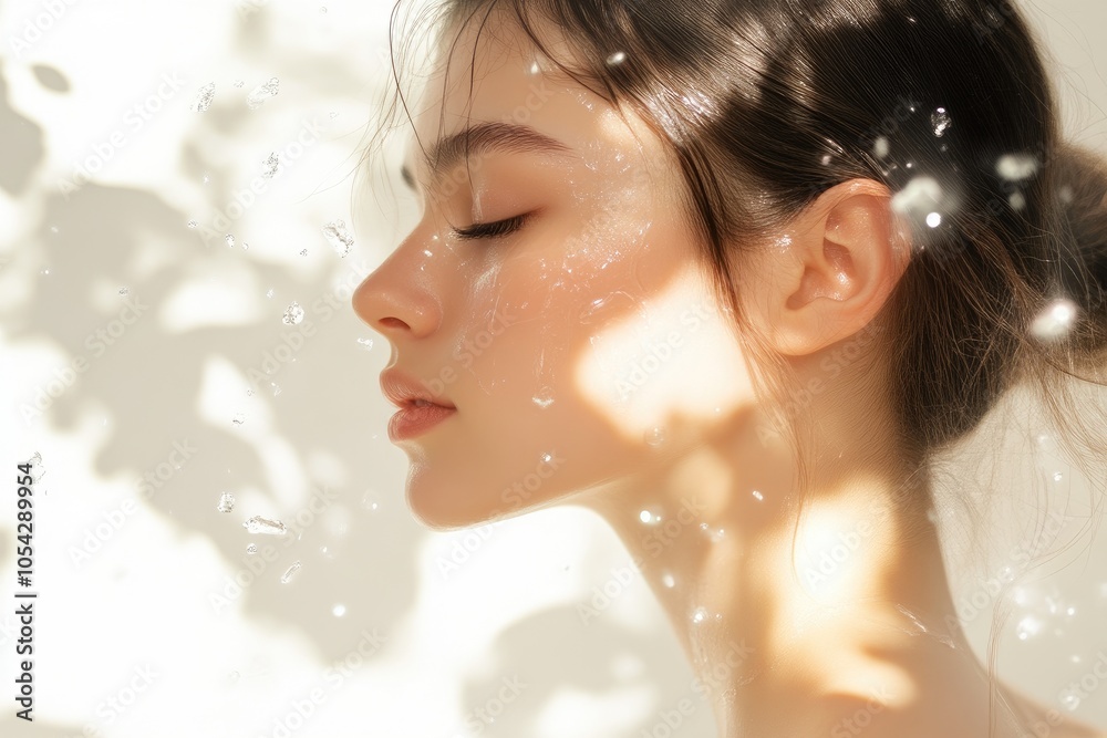 Naklejka premium Molecular Close-Up on Radiant Skin