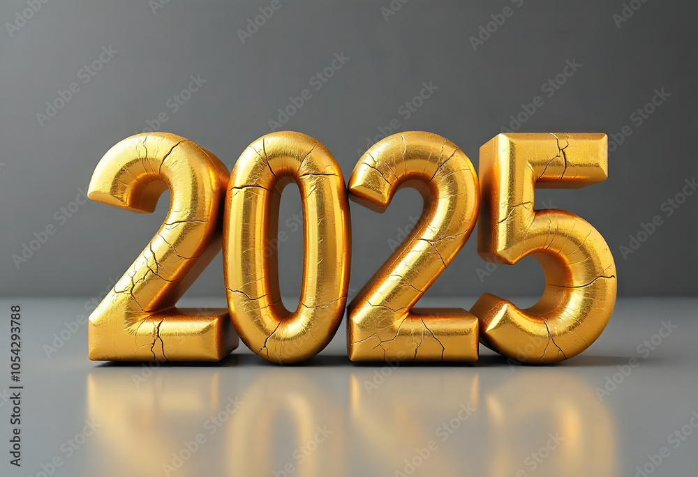 Happy New Year 2025 3D on blurry Background Happy New Year 2025 3D on blurry Background