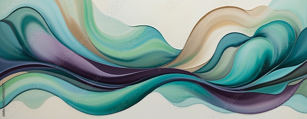 Fototapeta premium Abstract Fluidity with Moccasin and Cyan Hues