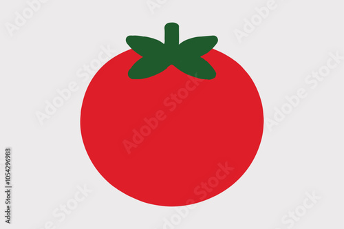 Flat vector illustration of a bright red tomato.