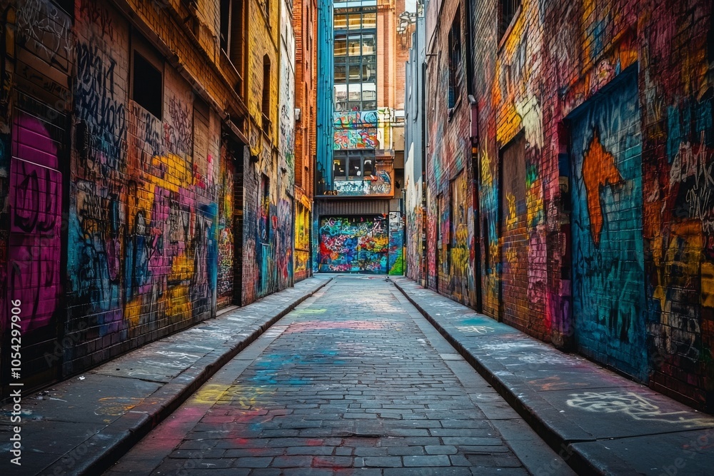 Fototapeta premium Vibrant Street Art and Graffiti Alley in Melbourne, Australia