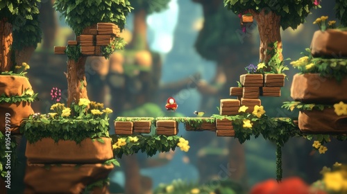 Platforming Adventure: Explore a Lush Forest
