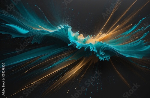 Dynamic Light Burst with DarkSlateBlue, Cyan, and SaddleBrown photo