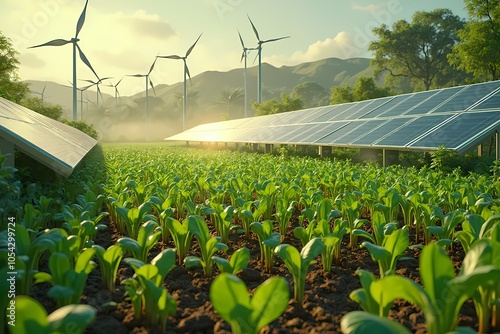 solar panels on a field