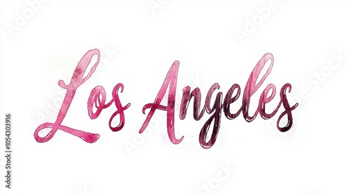 Los Angeles City symbol art poster Copperplate Calligraphy.