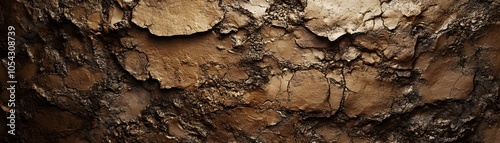 Close-up of Rough, Cracked, Brown Bark Texture