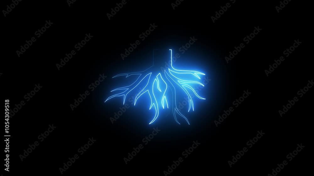 Glowing neon line Wooden  and wood icon isolated on black background. . 4K Video motion graphic animation
