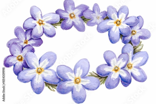 Springtime Floral Watercolor Wreath Design