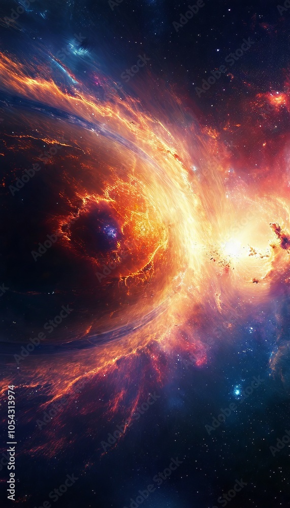 Obraz premium Beautiful space background. Sci-fi cosmic wallpaper.