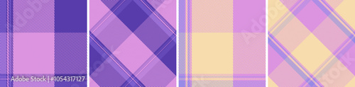 Plaid seamless vector tartan patterns set.