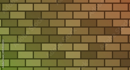 Background Texture in orange and green stylized bricks - 3D Textured Design for Graphic and Product Backgrounds