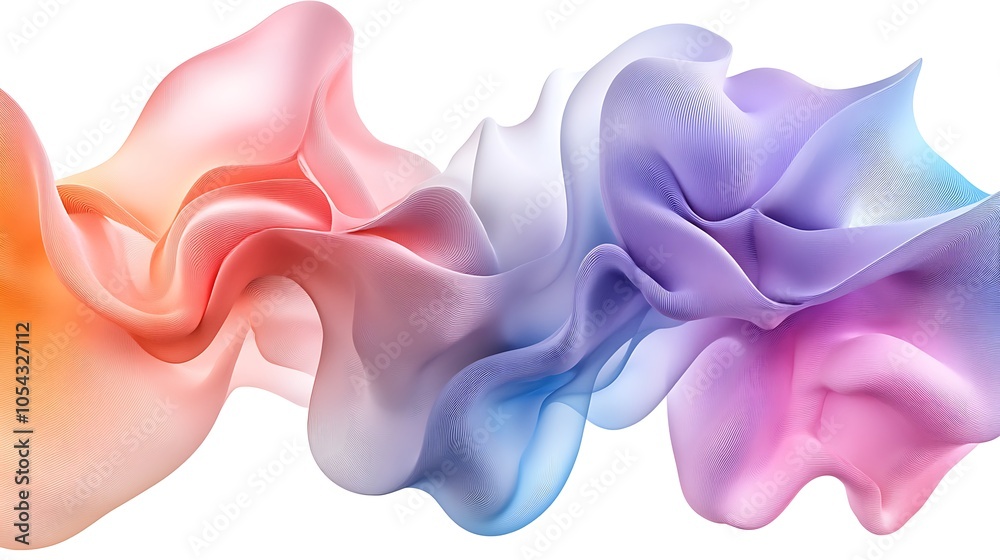 Obraz premium Floating pastel shapes in abstract 3d art on white background memphis-inspired