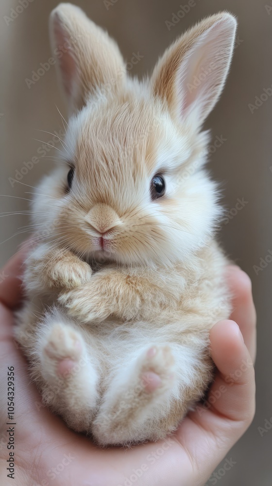 Obraz premium white rabbit in hand