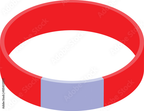 Red silicone bracelet featuring a blank customizable area, perfect for adding personalized messages or designs
