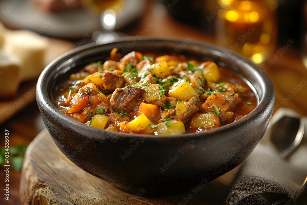 Hearty stew with vegetables and meat Hearty stew with vegetables and meat