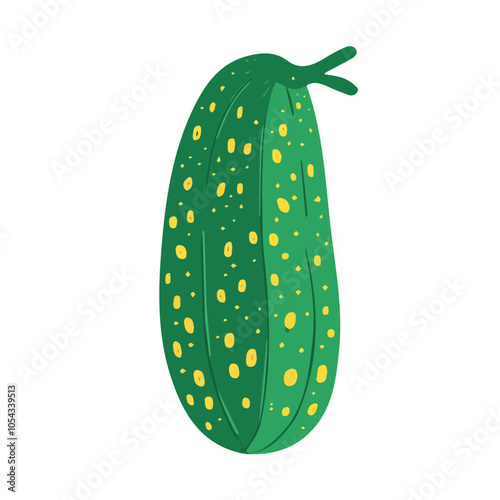 Simple flat 2D icon cucumber isolated on a transparent background, vector, flat design, animation design, vector, flat design, animation design, simple flat 2D icon, minimalist design