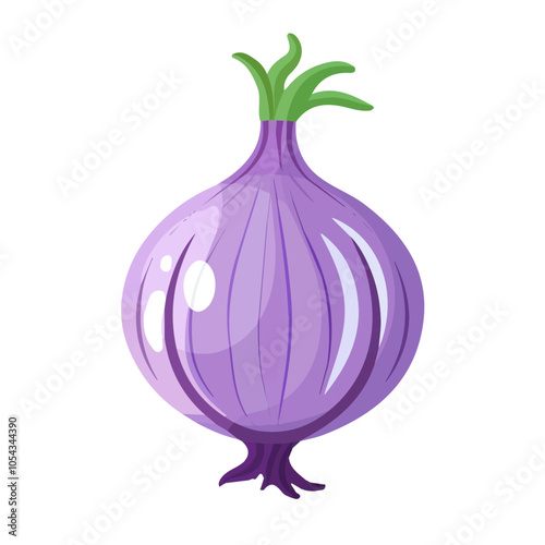 Simple flat 2D icon purple onion isolated on transparent background, vector, flat design, animation design, vector, flat design, animation design, simple flat 2D icon, minimalist design, clipart