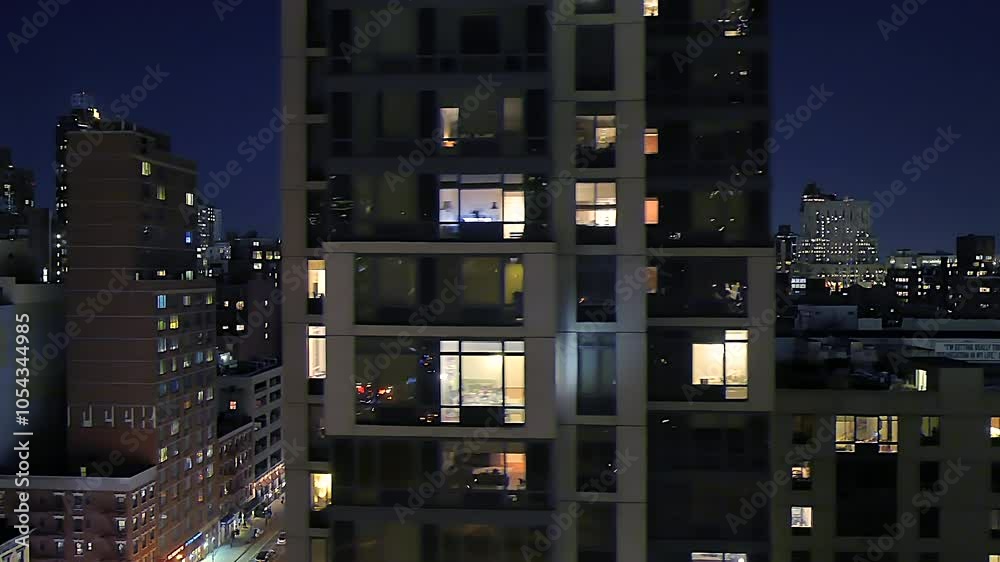 A stunning City Skyline at Night with beautifully illuminated buildings across the landscape A stunning City Skyline at Night with beautifully illuminated buildings across the landscape