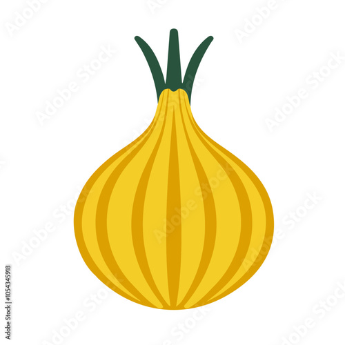 Simple flat 2D icon yellow onion isolated on transparent background, vector, flat design, animation design, vector, flat design, animation design, simple flat 2D icon, minimalist design, clipart