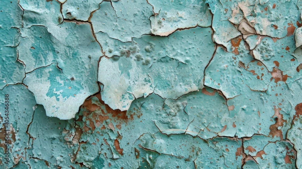 Obraz premium Cracked surface texture with a close-up of peeling paint for a grunge look