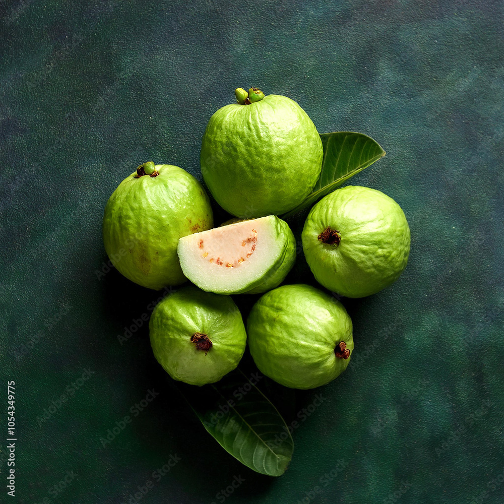 Guava, Creative background design with food theme, focus on the pile of fresh Guava Guava, Creative background design with food theme, focus on the pile of fresh Guava