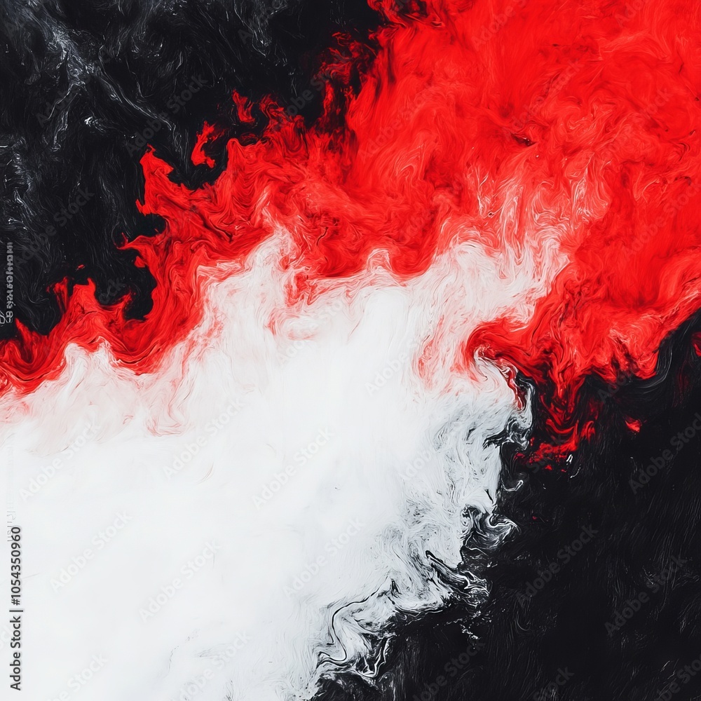 Abstract swirling colors of red, white, and black create a dynamic visual effect. Abstract swirling colors of red, white, and black create a dynamic visual effect.