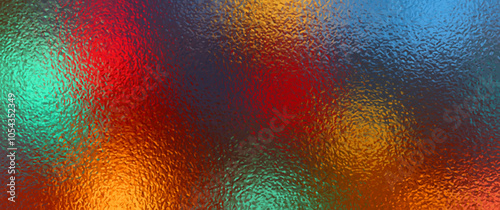 Abstract colorful bokeh vector glass texture for Christmas background. Christmas illustration for flyer, cards, poster, cover. Blurred stained glass window. Happy New Year! Holiday. Street light.