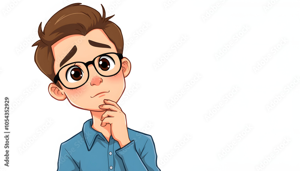 teenage student boy with thoughtful expression isolated with white highlights, png teenage student boy with thoughtful expression isolated with white highlights, png