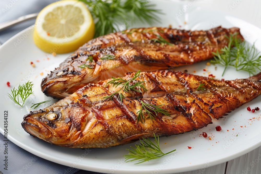 grilled fish on a plate