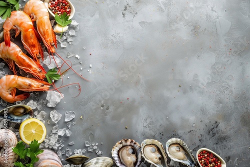 seafood background top view