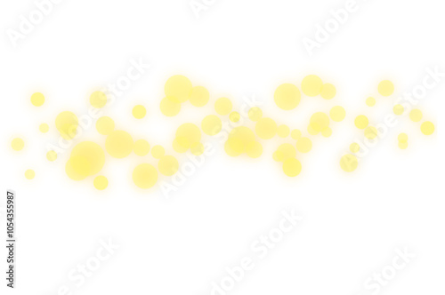 Glowing bokeh isolated on transparent PNG. Shining bokeh light effect. Blurred bokeh overlay. Holiday decoration design elements