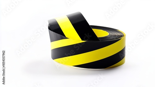 Black and yellow seamless barrier tape, marking a construction zone or restricted boundary photo